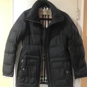 Burberry Puffer Jacket- Black- Size Medium.